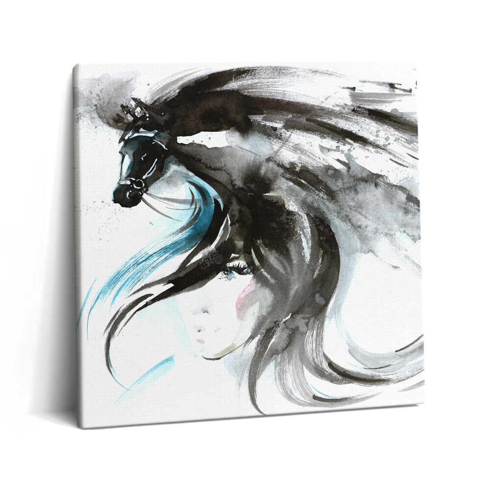 Tablou pe pânză canvas 60x60 Rezumat pictat al unui cal