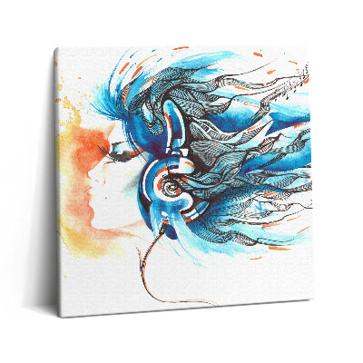 Tablou pe pânză canvas 60x60 Ilustrație cu sunete muzicale