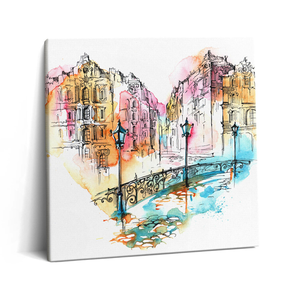 Tablou pe pânză canvas 60x60 Arhitectură în formă de inimă