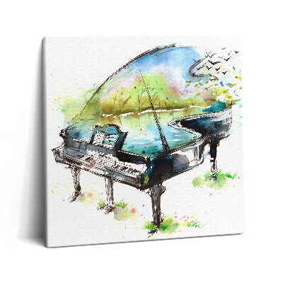 Tablou pe pânză canvas 60x60 Ilustrație 4 Anotimpuri și Pianul
