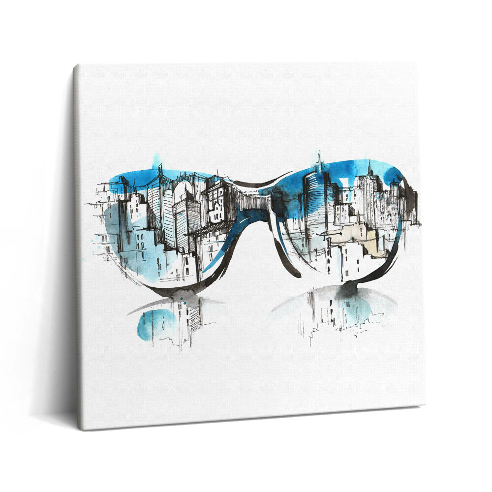 Tablou pe pânză canvas 60x60 Orașul în ochelari