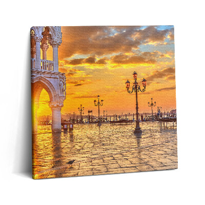 Tablou pe pânză canvas 60x60 Piața Veneției la apus