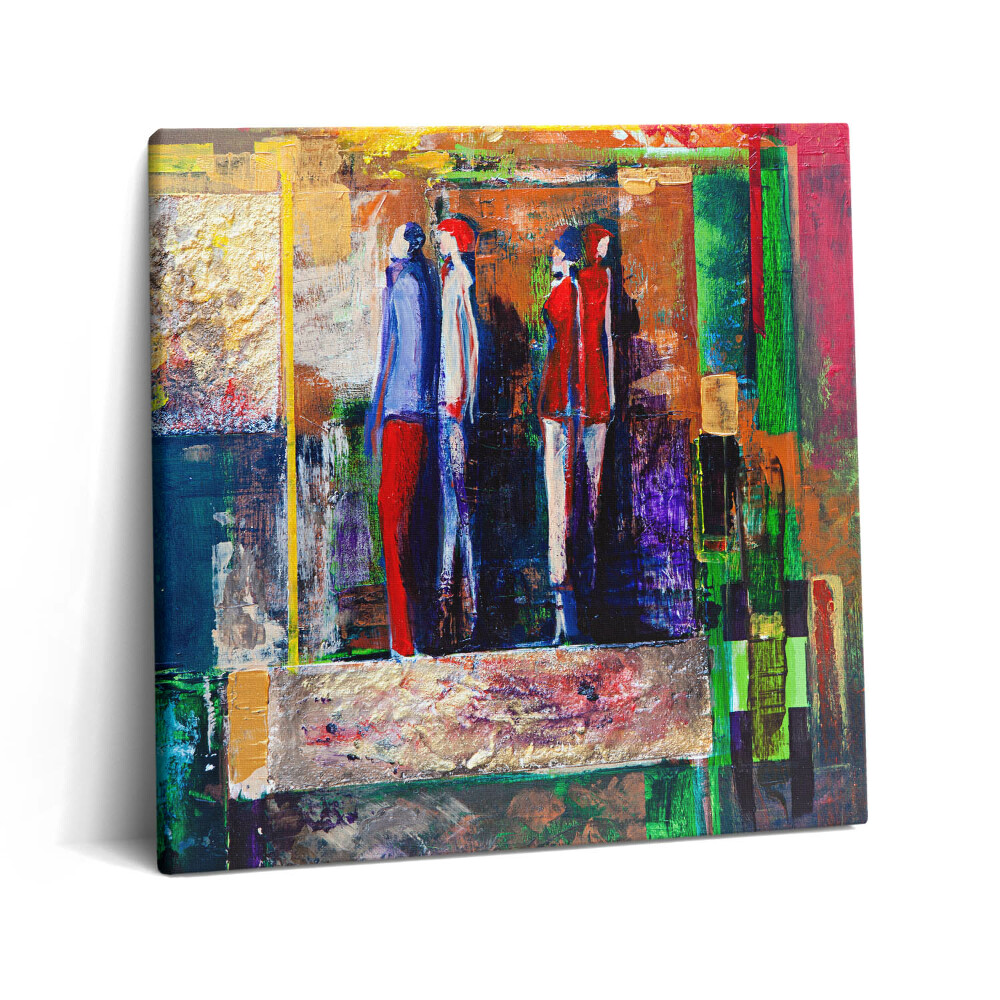 Tablou pe pânză canvas 60x60 Pictură de artă abstractă - oameni