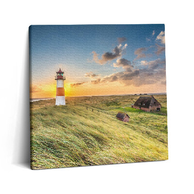 Tablou pe pânză canvas 60x60 Schimbați farul de pe Sylt
