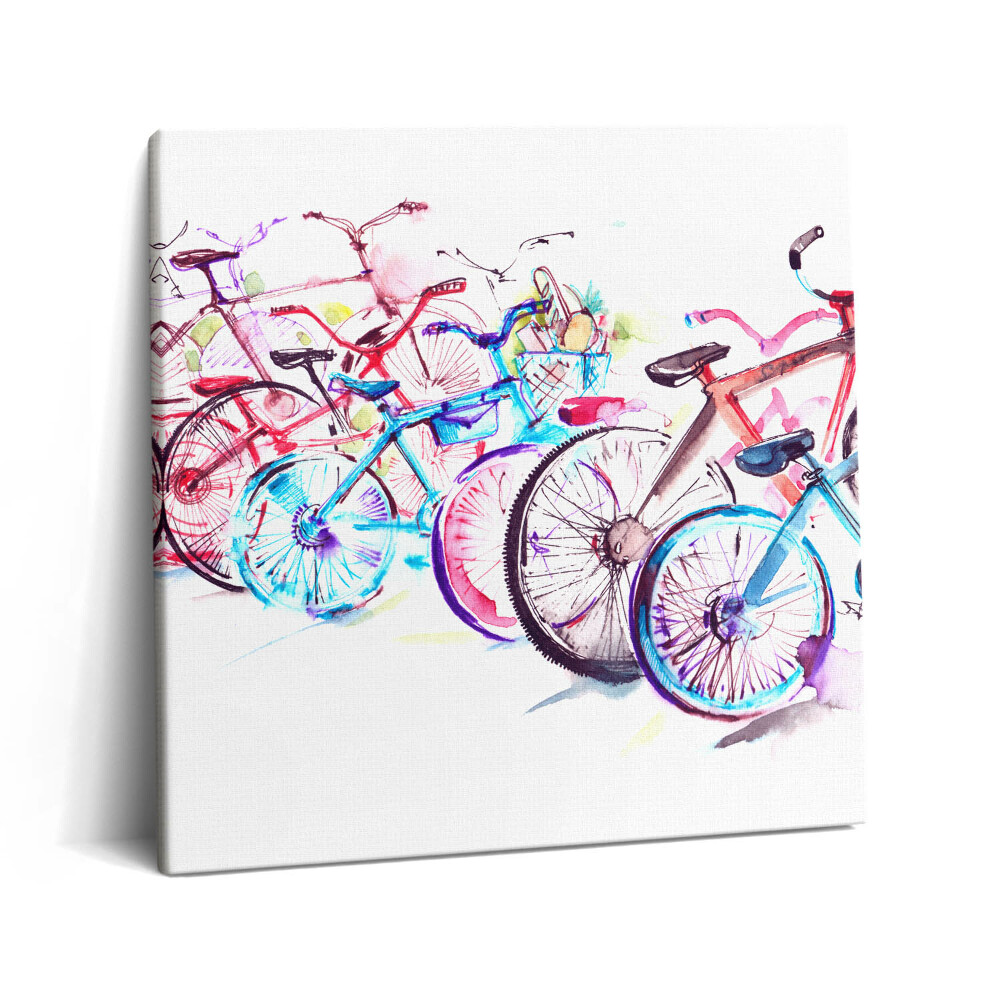 Tablou pe pânză canvas 60x60 Biciclete de oraș colorate