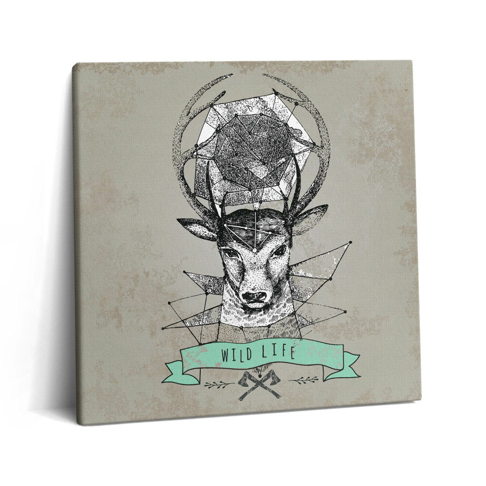 Tablou pe pânză canvas 60x60 Cap de cerb