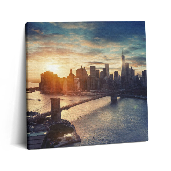 Tablou pe pânză canvas 60x60 New York Manhattan și apus de soare