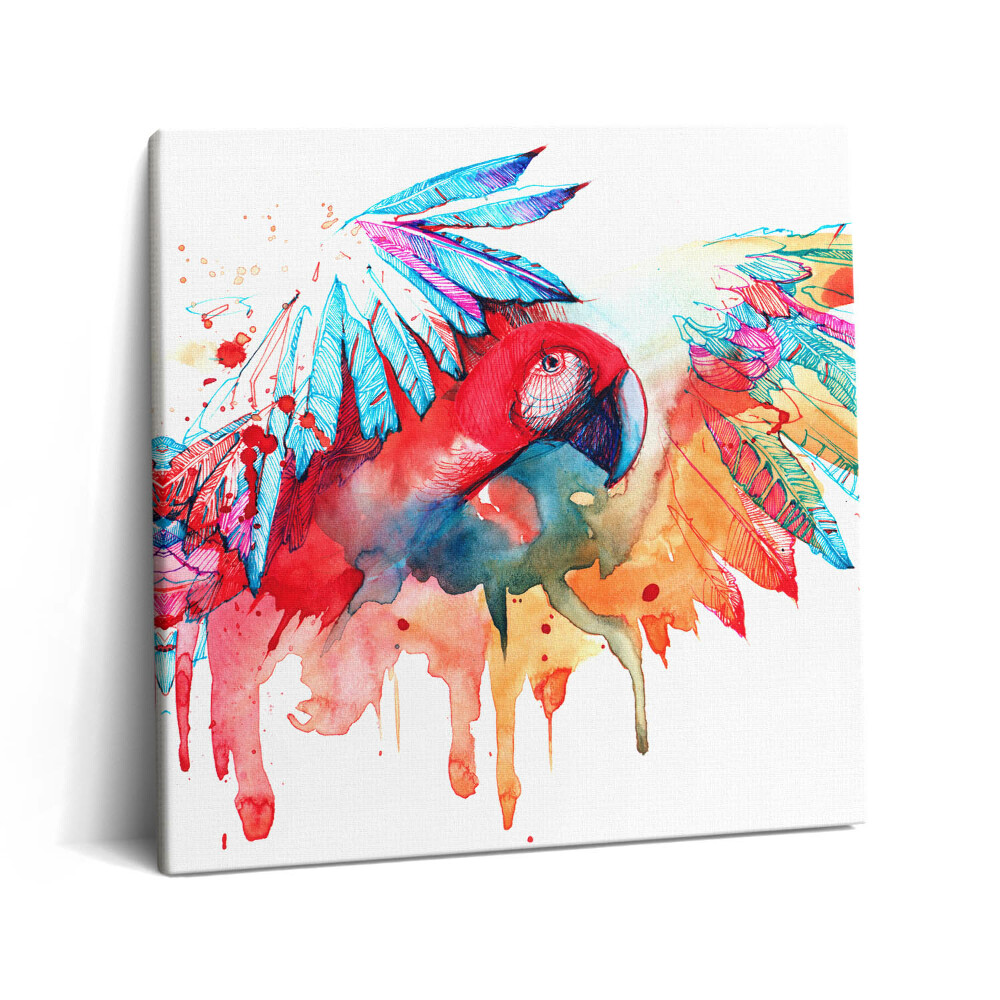 Tablou pe pânză canvas 60x60 Papagal roșu colorat
