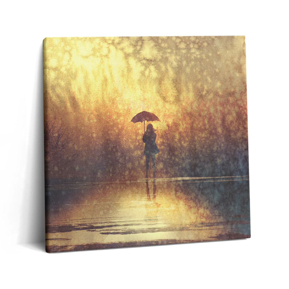 Tablou pe pânză canvas 60x60 Femeie cu o umbrelă