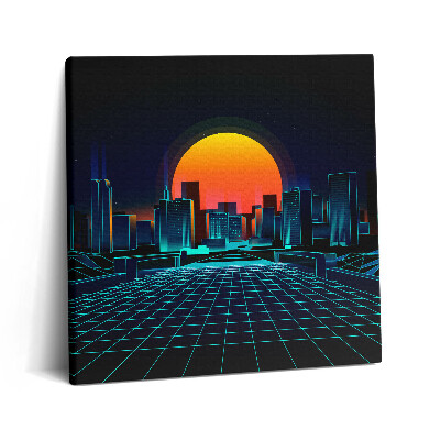Tablou pe pânză canvas 60x60 Spațiul cibernetic al orașului