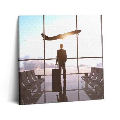 Tablou pe pânză canvas 60x60 Bărbat la aeroport