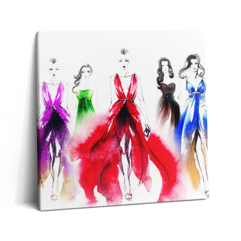 Tablou pe pânză canvas 60x60 Femei în rochii colorate