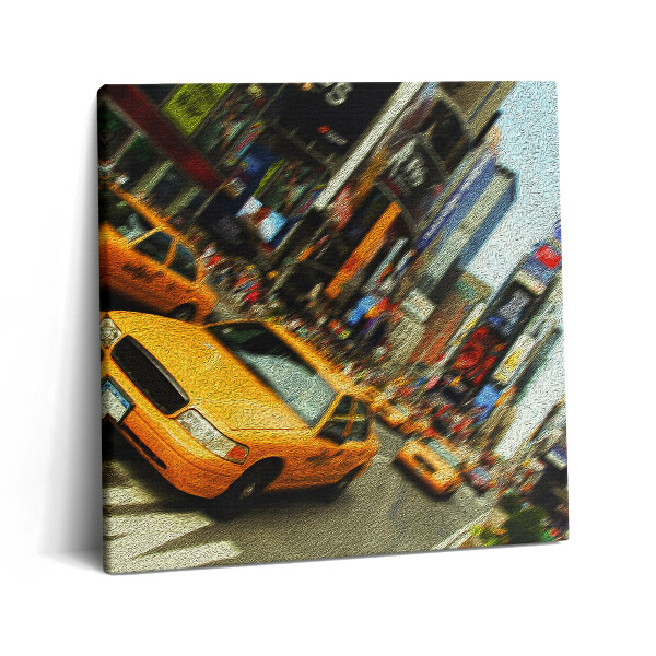 Tablou pe pânză canvas 60x60 Taxiuri galbene în New York