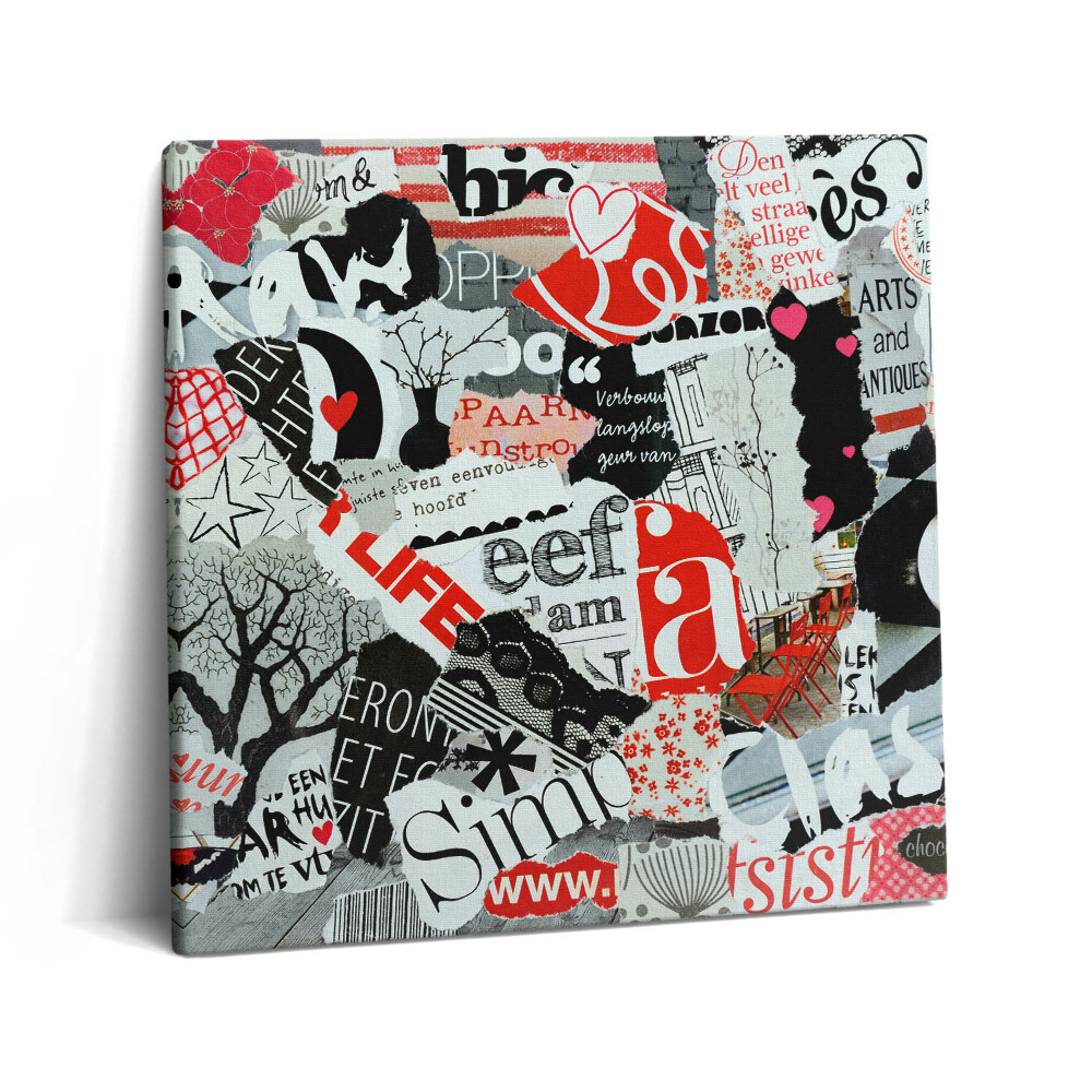 Tablou pe pânză canvas 60x60 Moodboard cu inimioare