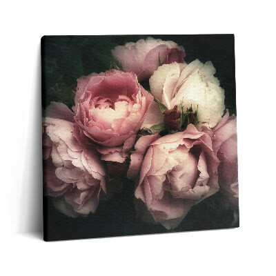 Tablou pe pânză canvas 60x60 un buchet de trandafiri roz vechi