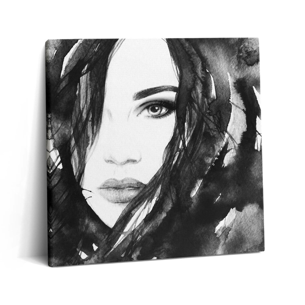 Tablou pe pânză canvas 60x60 Portret în acuarelă al unei femei