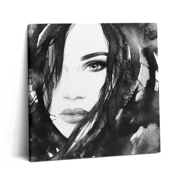 Tablou pe pânză canvas 60x60 Portret în acuarelă al unei femei