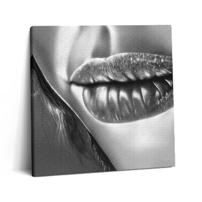 Tablou pe pânză canvas 60x60 Buzele femeii