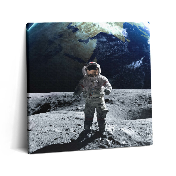 Tablou pe pânză canvas 60x60 Astronautul pe Lună