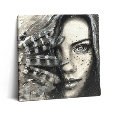 Tablou pe pânză canvas 60x60 Portret pictat