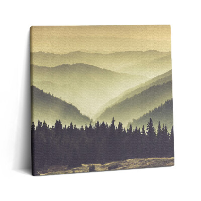 Tablou pe pânză canvas 60x60 Pante muntoase încețoșate