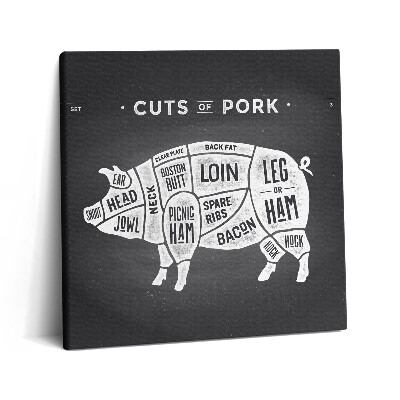 Tablou pe pânză canvas 60x60 Poster cu porc - măcelar de porci