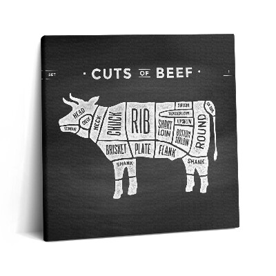 Tablou pe pânză canvas 60x60 Poster cu vacă - Măcelar de vită