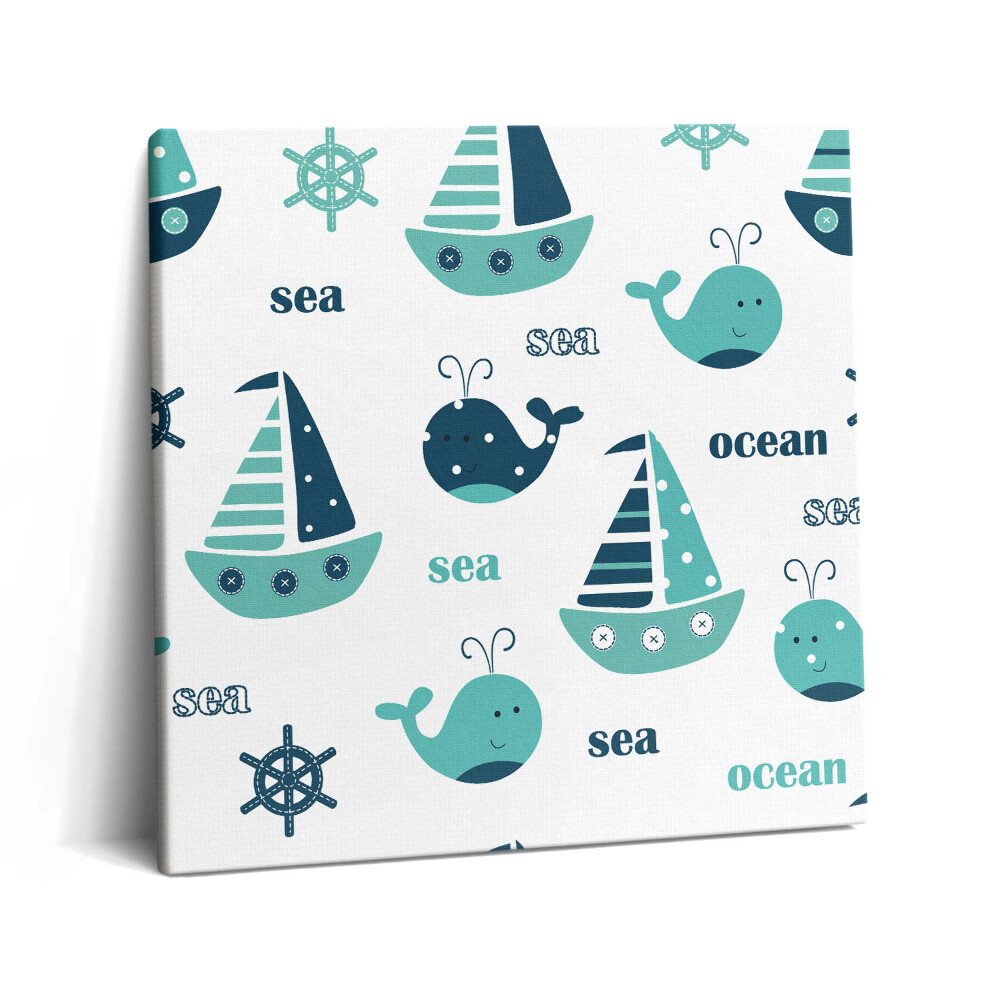 Tablou pe pânză canvas 60x60 Balene și pânze magnifice