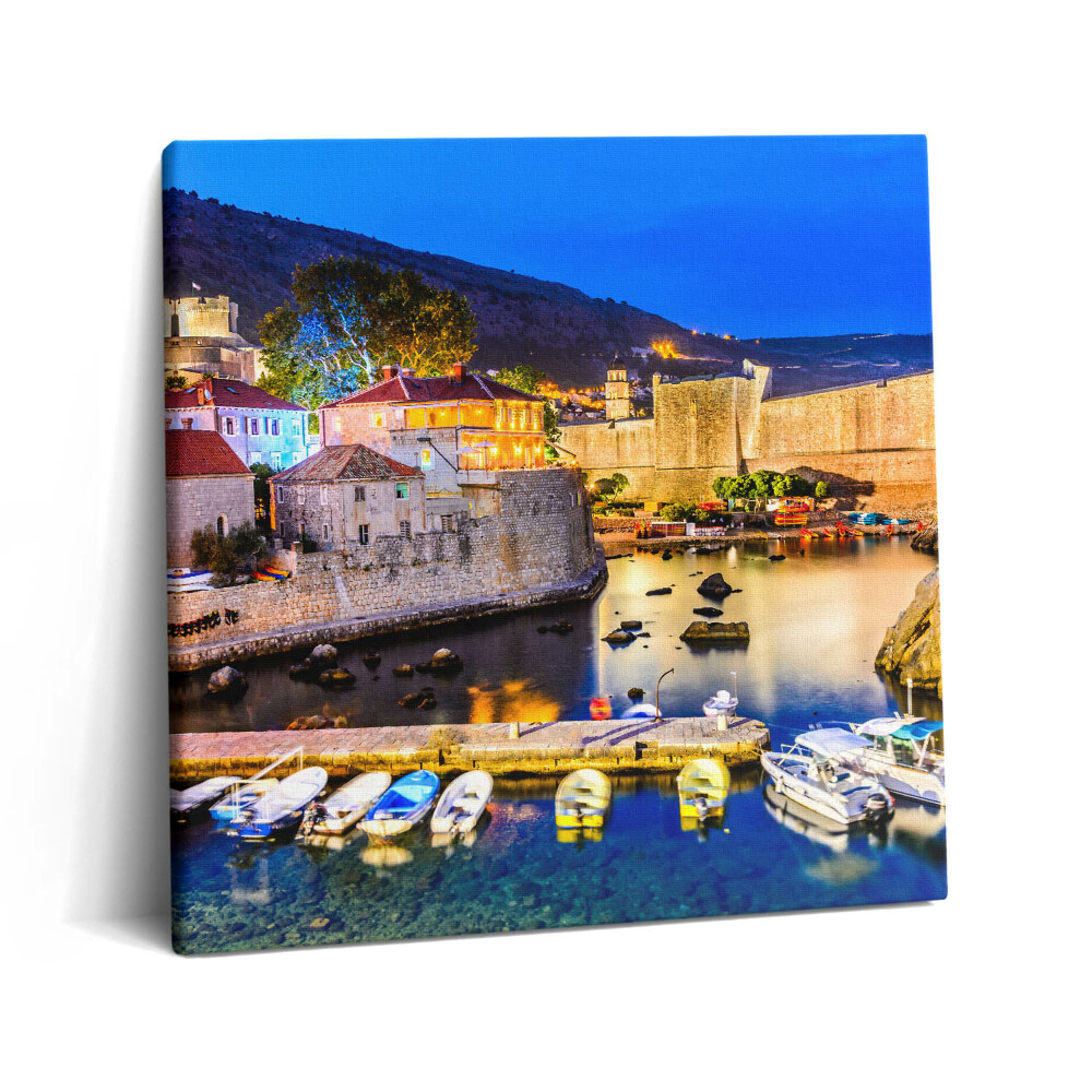 Tablou pe pânză canvas 60x60 Golful Orașului Vechi noaptea