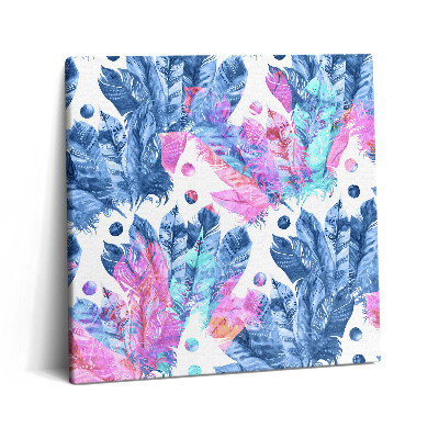 Tablou pe pânză canvas 60x60 Pene colorate