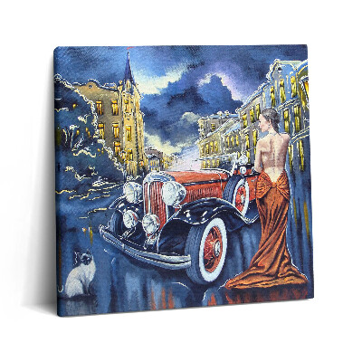 Tablou pe pânză canvas 60x60 Mașină retro veche