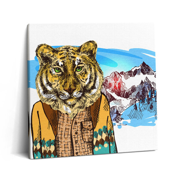 Tablou pe pânză canvas 60x60 Tigru într-un pulover