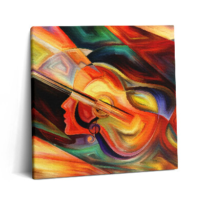 Tablou pe pânză canvas 60x60 Artă - Cap de femeie pictat abstract