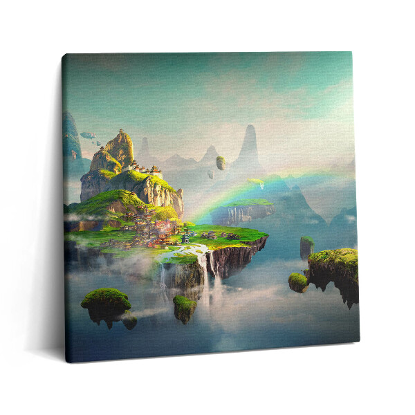 Tablou pe pânză canvas 60x60 Lumea fantastică și insulele zburătoare