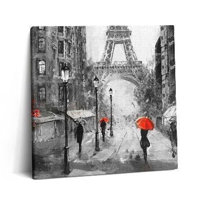 Tablou pe pânză canvas 60x60 Străzile din Paris și Turnul Eiffel