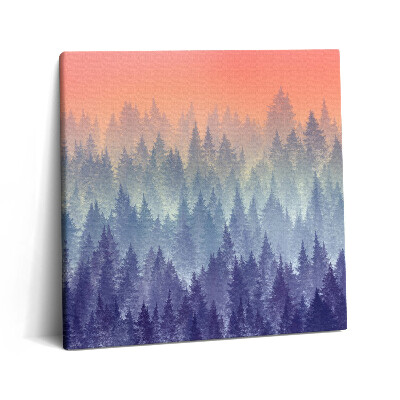 Tablou pe pânză canvas 60x60 Pădurea în ceață