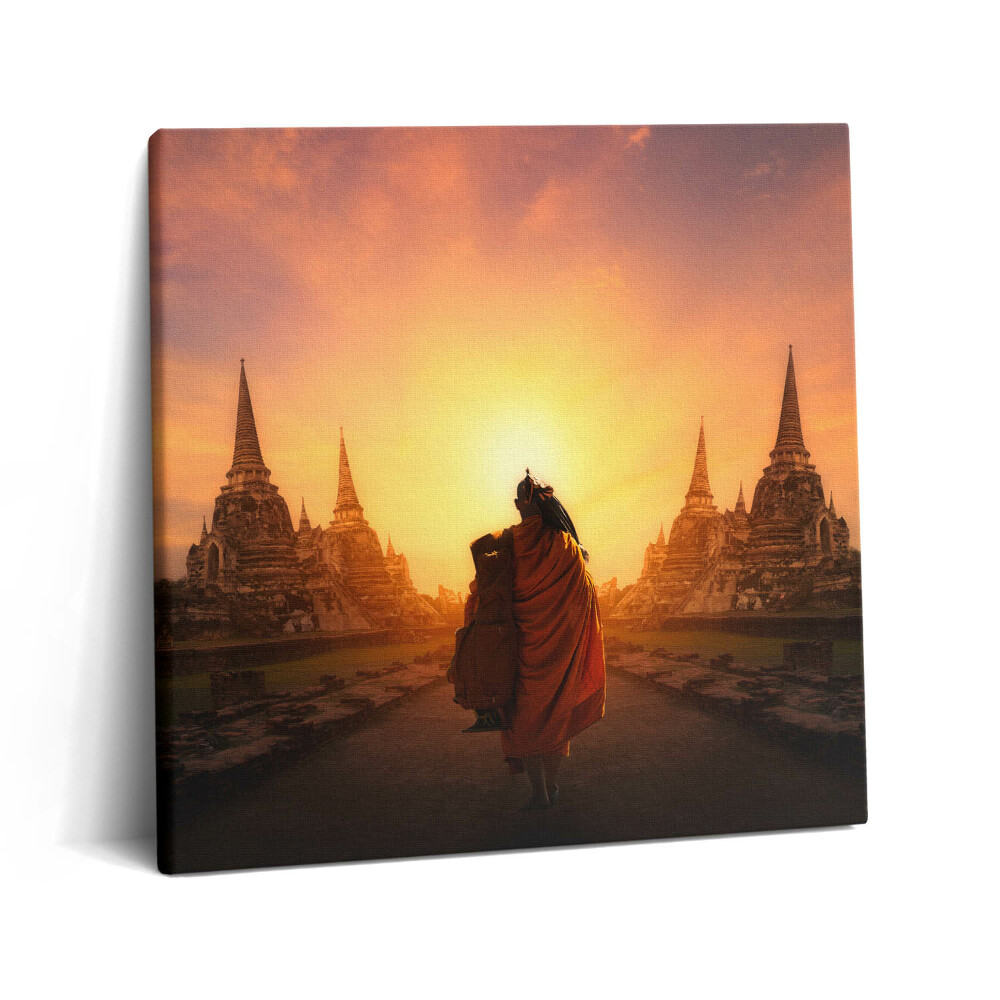 Tablou pe pânză canvas 60x60 Templul și călugărul rătăcitor