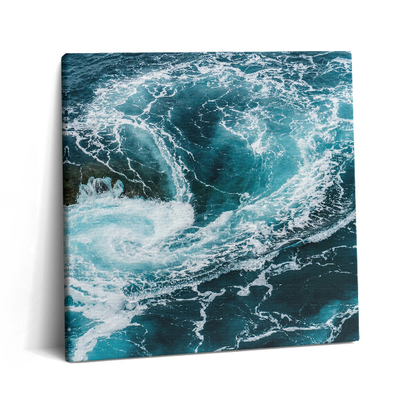 Tablou pe pânză canvas 60x60 Valuri spumoase învolburate