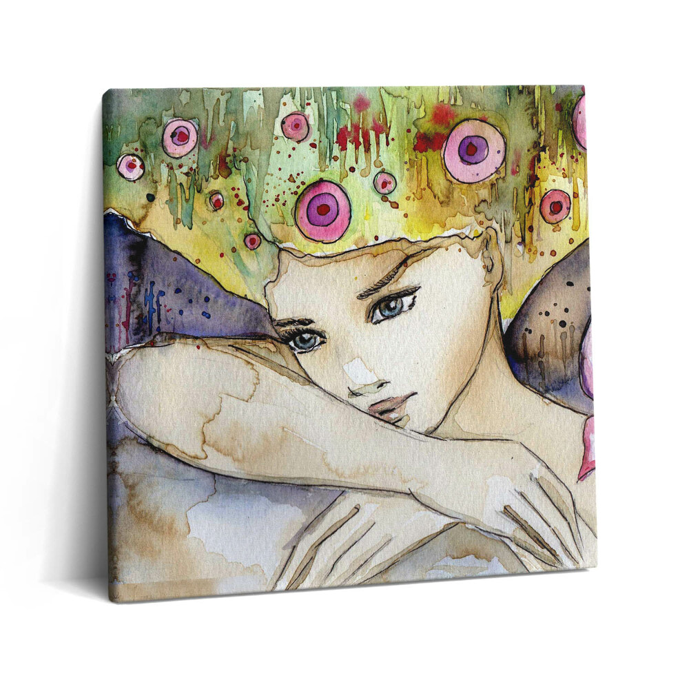 Tablou pe pânză canvas 60x60 Femeie cu părul vopsit