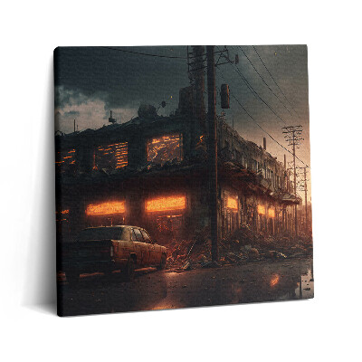 Tablou pe pânză canvas 60x60 Clădire apocaliptică