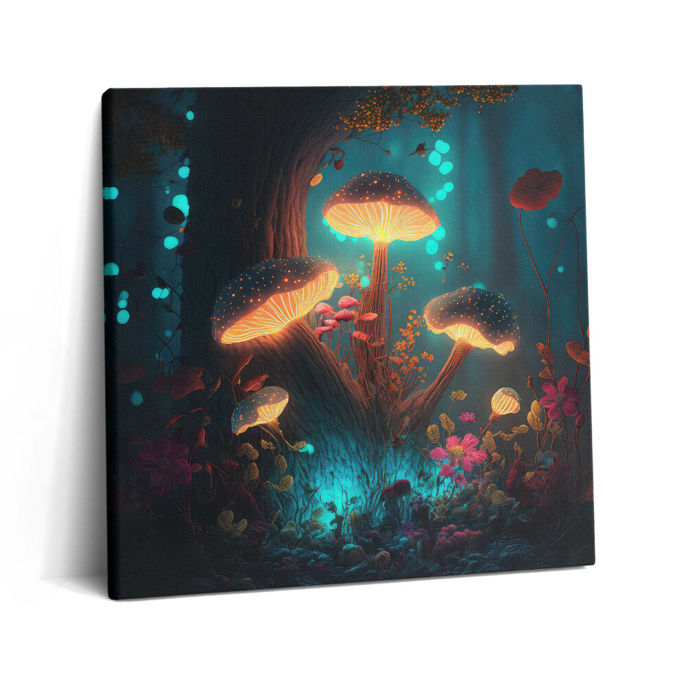 Tablou pe pânză canvas 60x60 Ciuperci de pădure și halucinogene