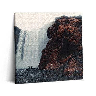 Tablou pe pânză canvas 60x60 Cascadă peisagistică din Islanda