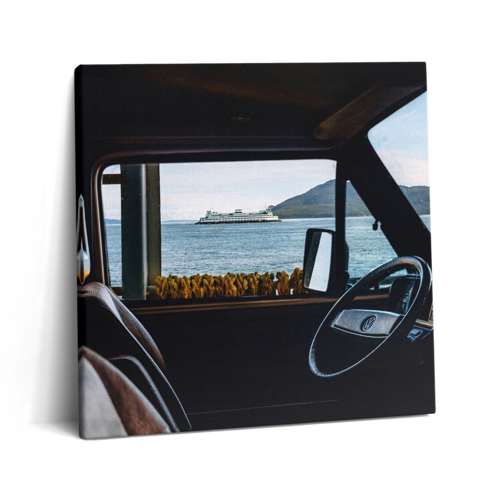 Tablou pe pânză canvas 60x60 Vacanțe cu mașina și la mare