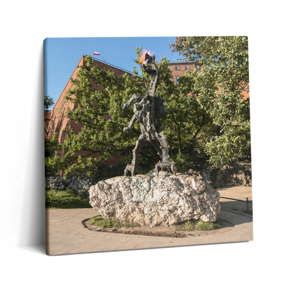 Tablou pe pânză canvas 60x60 Monumentul Dragonului Wawel, Cracovia