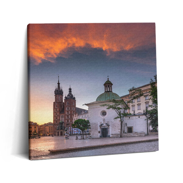 Tablou pe pânză canvas 60x60 Piața Principală a Cracoviei
