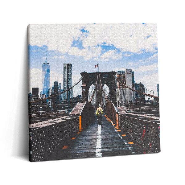 Tablou pe pânză canvas 60x60 Podul Brooklyn din New York