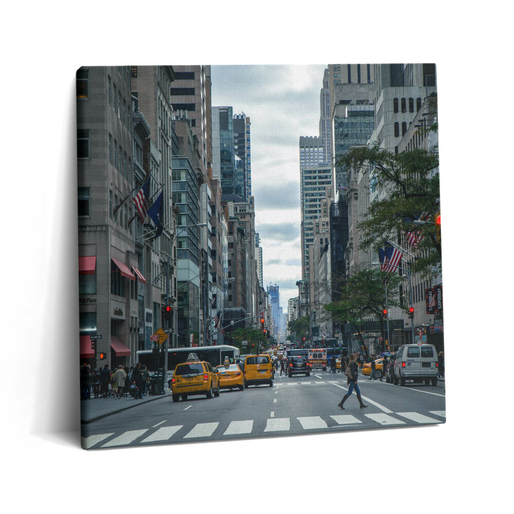 Tablou pe pânză canvas 60x60 Taxi stradal din New York