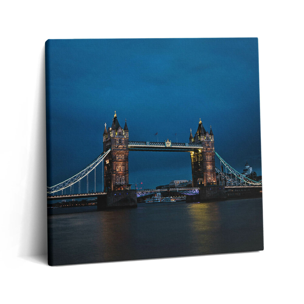 Tablou pe pânză canvas 60x60 Tower Bridge în Londra noaptea