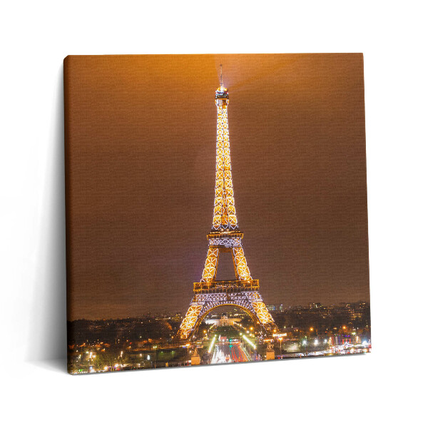 Tablou pe pânză canvas 60x60 Turnul Eiffel iluminat din Paris