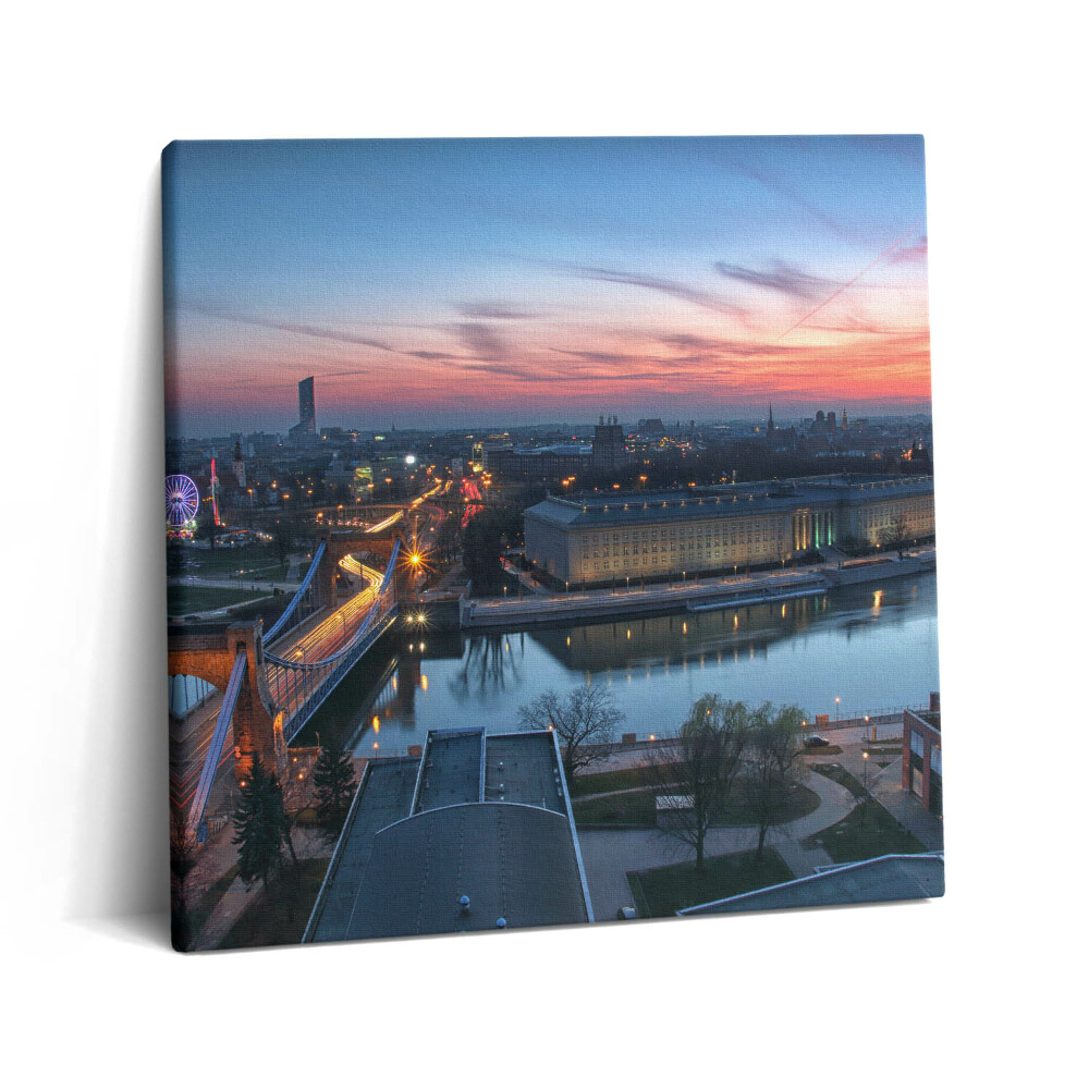 Tablou pe pânză canvas 60x60 Wroclaw din perspectivă de pasăre